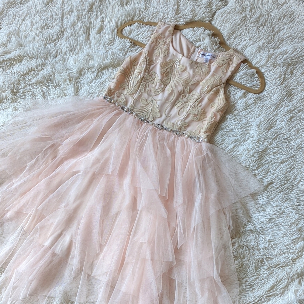 Girls Sequin/Beaded Flower Girl Dress